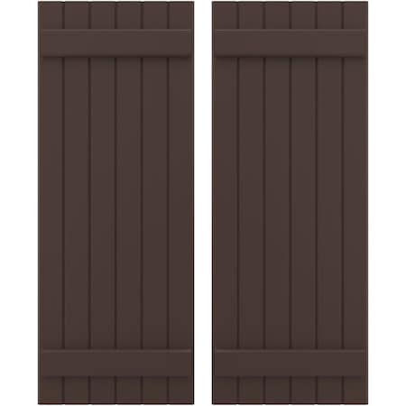 Americraft 6-Board (2 Batten) Exterior Real Wood Joined Board-n-Batten Shutters, ARW101BB621X43TBH